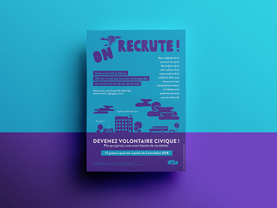 Affiche/Flyer | Campagne Recrutement | Association Zy'Va illustration lettering mark symbol typography vector
