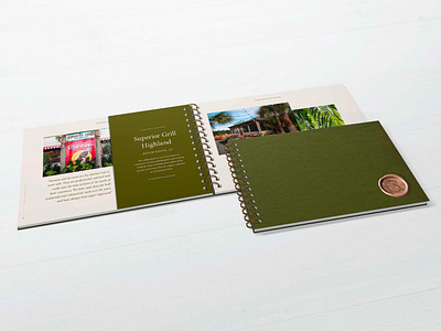 NLG Collateral architects branding brochure brochure design copper copper foil landscape architecture landscape design logo olive green publication