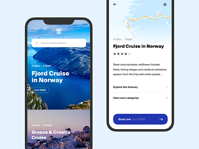 Cruise App app clean cruise ios layout minimal ui ux white