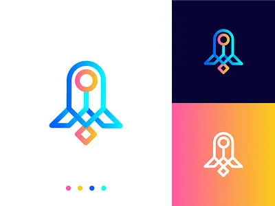 Rocketship logo_Day 1/50 brand branding dailylogochallenge freelance icon identity logo mark modern symbol vietnam vivid