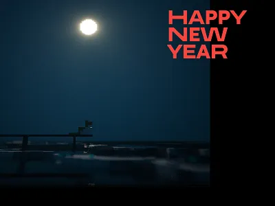 happy new year 2019 3d modeling 3dmodel cat cat illustration design graphic happynewyear illustration moon moonlight night ocean pixel postcard design renders scene sea voxel voxel art