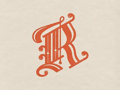 Blackletter R blackletter branding fancy logo texture