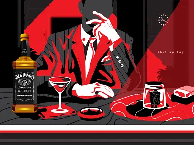 Jack Daniels gentlemen illustration jack daniels man retro wine