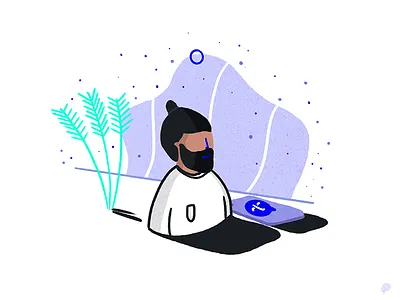 Patient 2d art boy design handdraw icon icons illustration linen lines monochrome procreate