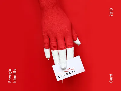 Energia identity, business card art business card card design drips hand identity paint photo red