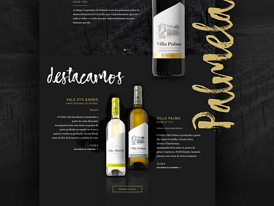 Winery Page Concept black white bottle drink gold history homepage shop vineyard website wine winery