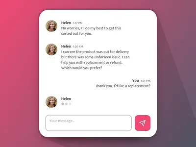 Direct Messaging app chat customer service dailyui messaging ui