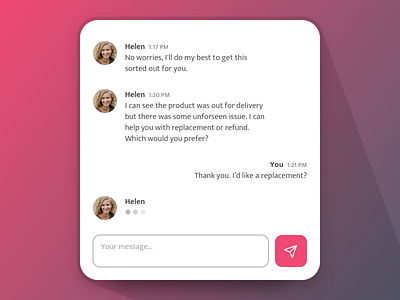 Direct Messaging app chat customer service dailyui messaging ui