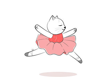 I'm a ballerina 3 ballerina ballet illustration kitty kitty illustration vector