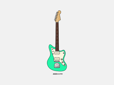 Jazzmaster fender green guitar illustration jazzmaster music surfgreen vintage