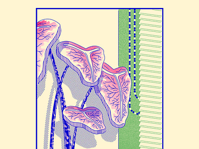 Alocasia Steak alocasia carnism crosshatching illustration interior design line meat minimal pattern pattern brush pattern design plant steak texture vector vegan