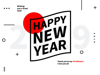 New Year Post 17 2019 ball design geometric illustration layout minimal new year 2019 new years typogaphy