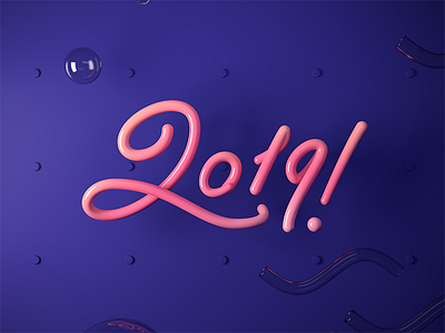 2019 3d illustration motion graphics typography