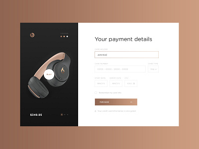 Daily UI #002 - Credit Card Checkout beats credit card credit card checkout credit card form credit card payment daily 100 challenge daily ui daily ui 002 design headphones ui ux web wireless