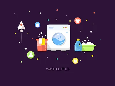 Wash Clothes design sketch app ui