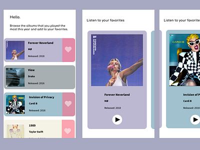 Favorites Design album dailyui dailyuichallange design favorites musicplaylist ui design uidesign