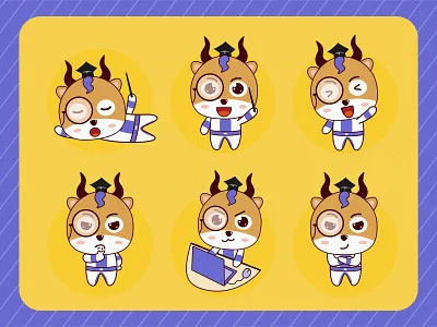 Antelope animal antelope cartoon color design expression illustration lovely purple teacher