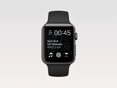 Weather • Apple Watch Face • Day 037 app branding creative dailyinspiration dailyui design digitaldesign flat inspiration interface minimal mobile mobiledesign prototype ui userexperience ux uxui vector web