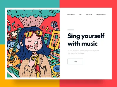 Music illustrations clean design illustration mobile ui ux web