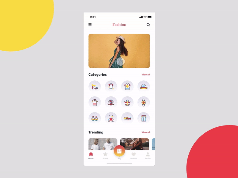 Interaction Design 2019 animation cart design dribbble ecommerce fashion fashion app gif gradient interaction ios iphone 10 ui ux