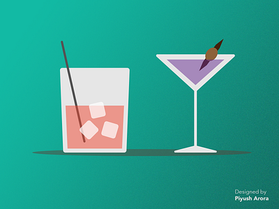 Flat Drinks Illustration adobe design art drinks flat design graphic design illustration illustrator photoshop visual design