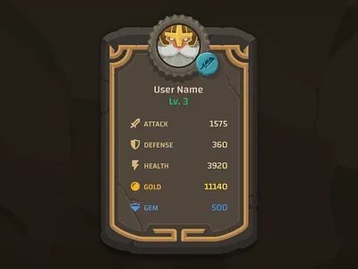 Stone Ui User Info Detail assetstore elements game game design gui kit the stone icon info mobile stat user