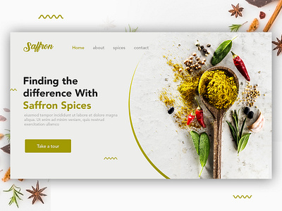 Saffron Landing Page brand brandideas brandidentity branding design food garphicdesign homepage homepage design idea landing page layout layoutdesign spices ui ux we design webdesign website