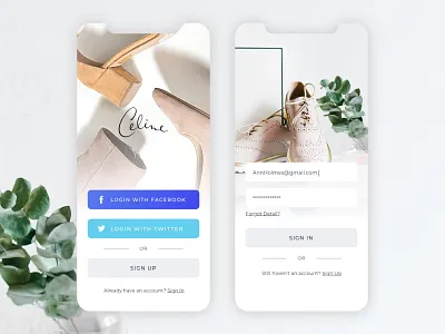 Log in to your store app branding design fashion fashion app flat ios logo ui ux