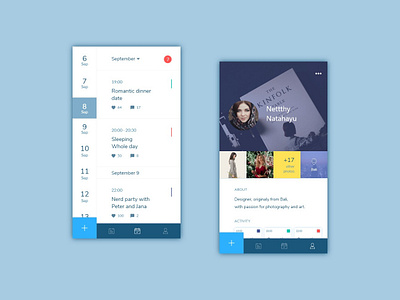 #exploration - Calender app branding calendar app calender card clean design mobile mobile app profile profile card ui