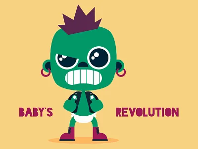 Baby's Revolution baby illustration punk rebel revolution