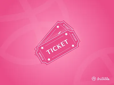 2 Invites 2d dribbble invites ticket