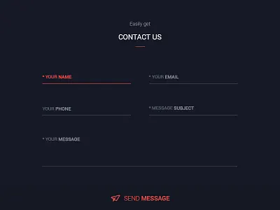 Contact us form design web design