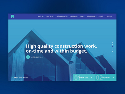 Construction & Engineering Design architechture building clean concept construction design digital engineering ui ux website