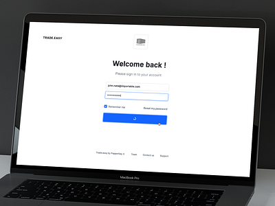 Trade Easy Login button design form input loader login ui ux