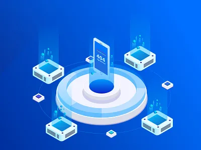 isometric 404 vector branding clean creative design flat gradients illustration ui ux vector web