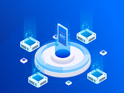 isometric 404 vector branding clean creative design flat gradients illustration ui ux vector web