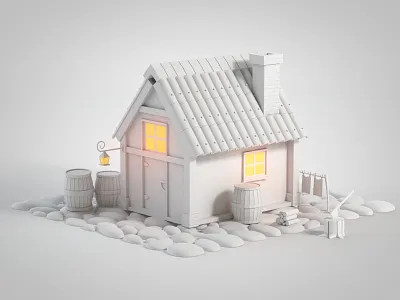 Cute Cartoon House c4d