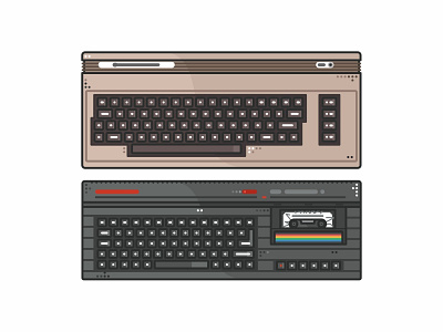 Commodore 64 & Spectrum 2 commodore 64 computer consoles game icon set keyboard letter oldy outline retro spectrum 2 ui ux video games