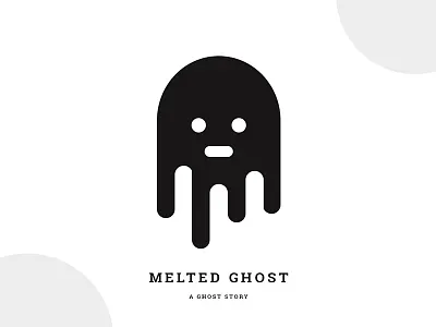 Melted Ghost black black white circle design designer ghost graphic design gray icon icon a day icon artwork iconography logo random story
