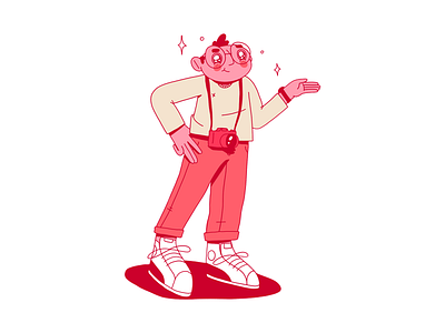 Illustration Camera camera design editorial illustration glasses happy illustration man minimalist photography portrait procreate sparkles streetwear