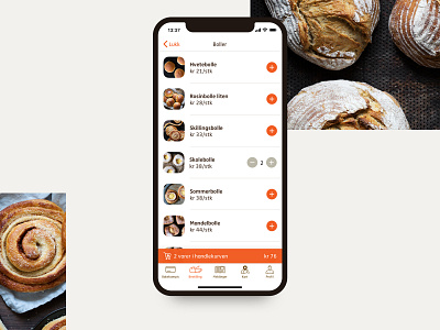 Ordering Feature for Godt Brød - Category view app app design buns ios order ui ux ux ui design