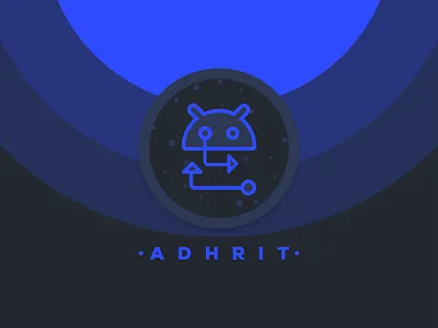 Adhrit android android app blue branding dark design icon illustration illustrator logo minimal vector