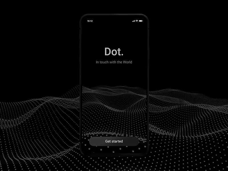 Dot. animation cinema 4d dark ios