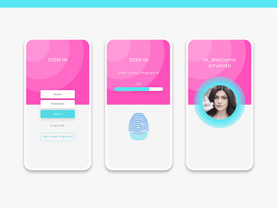 Sign in Fingerprint UI app branding dashboard flat design gradient icon identity illustration interface kit landing page layout log in register sign in sign up ui ux vector web