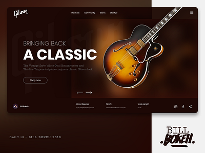 Gibson HP app dayliui design freelance home page home page design interface interface designer landing slider ui uidesign ux ux ui ux challenge web webdesign website zokay