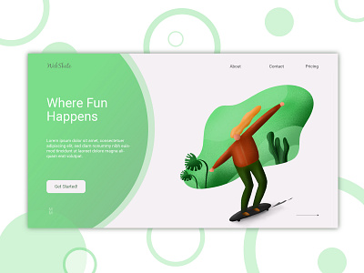 Illustrated UI - WebSkate branding design graphic design illustration landingpage procreate ui uidaily webskate