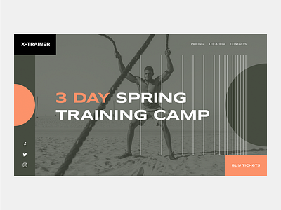 Fitness Training Website design fitness flat gym minimalism modern sport training trendy typography ui ux web webdesign website