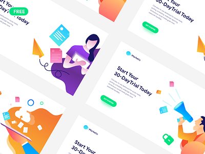 Marketo Landing Page Freebie clean layout click through creative illustration landing page landing template lead generation marketing marketing landing modern service simple sketch template vector