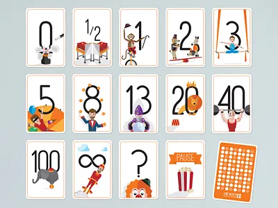 Poker Planning cards design illustration poker planning