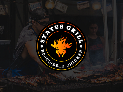 Status Grill branding chicken chickenlovers icon logo logo identity typography ui